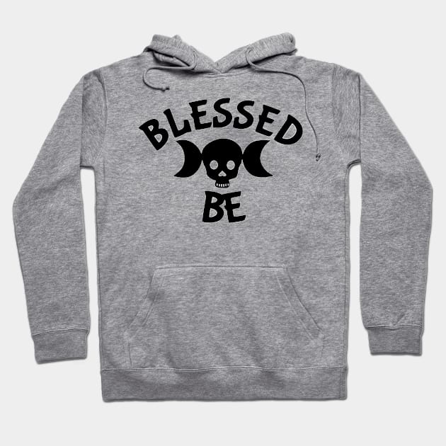 Triple Goddess Skull Blessed Be Black T-Shirt Hoodie by Aleedra